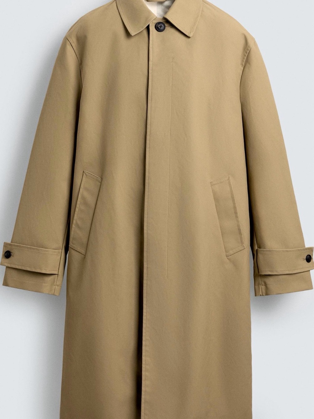 Zara Beige Long Fit Trench Coat